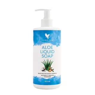 Bouteille de Forever Aloe Liquid Soap 473 ml, savon liquide hydratant à l'Aloe Vera pour toute la famille.