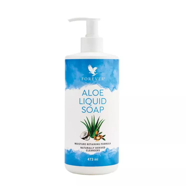 Bouteille de Forever Aloe Liquid Soap 473 ml, savon liquide hydratant à l'Aloe Vera pour toute la famille.