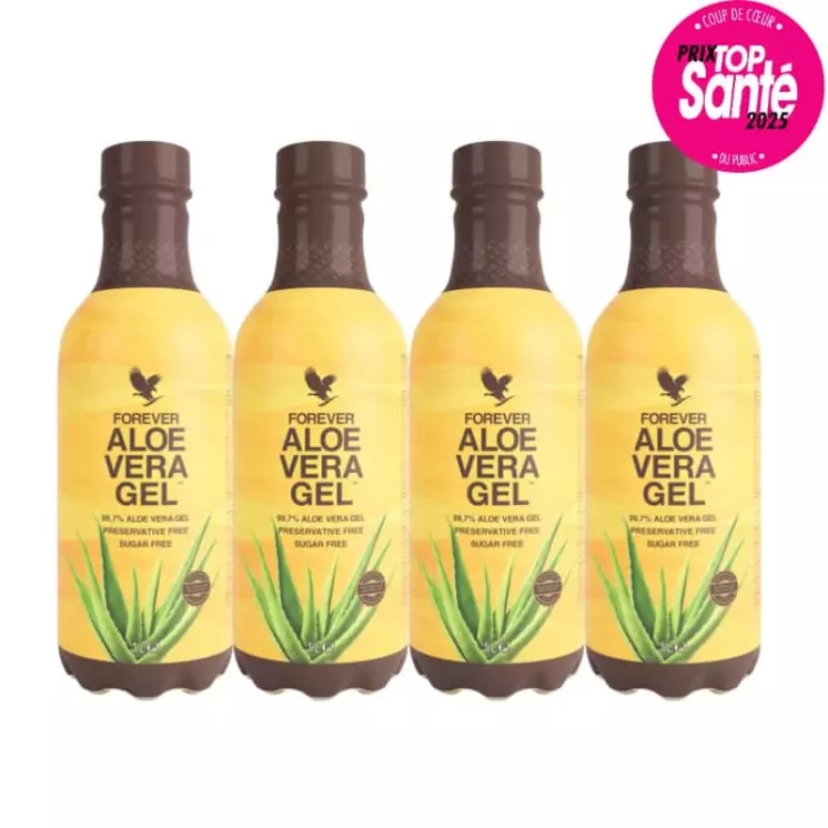 4 bouteilles Forever Aloe Vera Gel 1L - boisson à l’Aloe vera pur sans conservateur