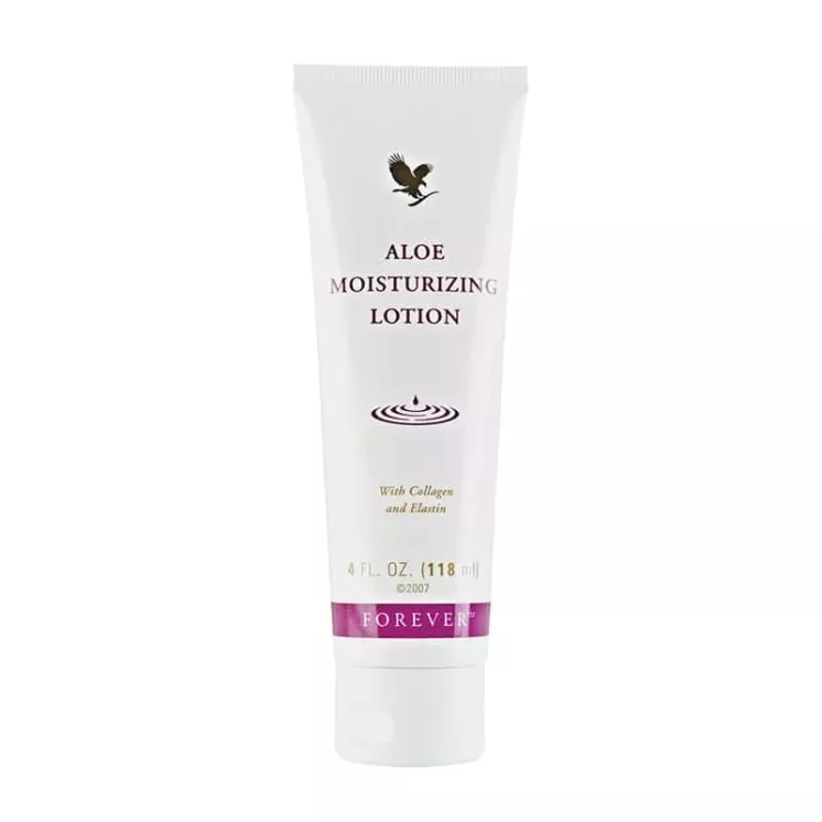 Tube de la Crème Visage et Corps Aloès Forever - Aloe Moisturizing Lotion 118 ml, présenté en gros plan sur fond blanc