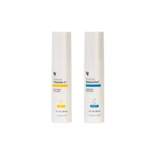 Forever Duo Expert Vitamin C & Bakuchiol - deux sérums visage jour et nuit anti-âge, flacons 30 ml