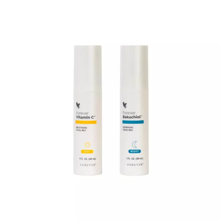 Forever Duo Expert Vitamin C & Bakuchiol - deux sérums visage jour et nuit anti-âge, flacons 30 ml